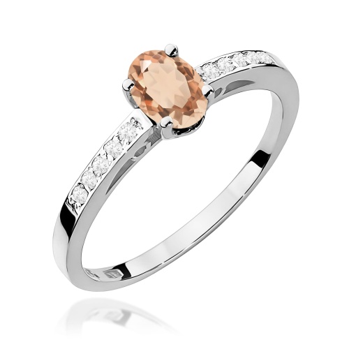 Pierścionek W0067 Morganit 0,40ct białe złoto