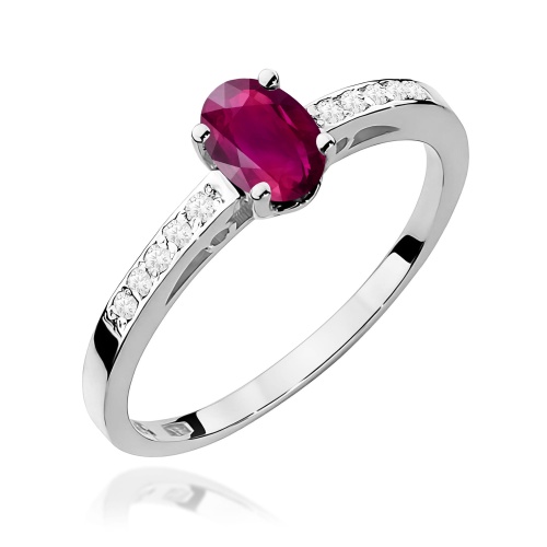 Pierścionek W0067 Rodolit 0,50ct białe złoto