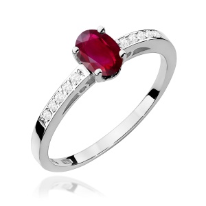 Pierścionek W0067 Rubin 0,60ct białe złoto