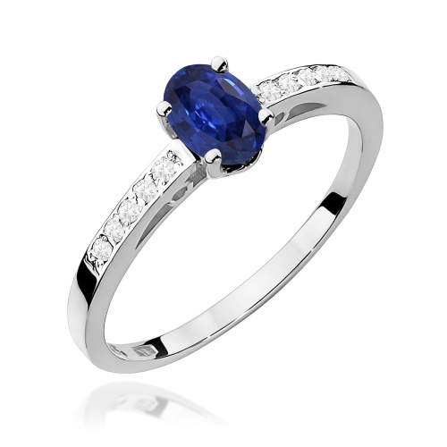 Pierścionek W0067 Szafir 0,70ct białe złoto