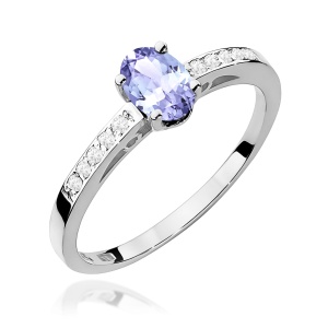 Pierścionek W0067 Tanzanit 0,40ct białe złoto