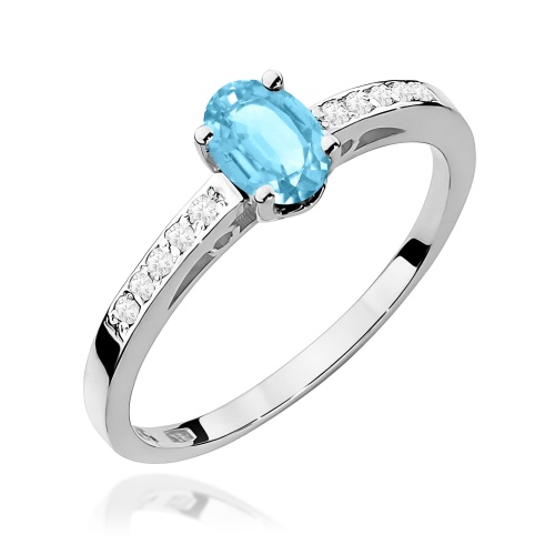 Gyűrű W0067 Topáz Swiss 0,50ct Fehér arany