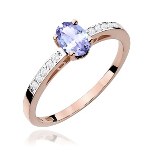 Pierścionek W0067 Tanzanit 0,40ct różowe złoto