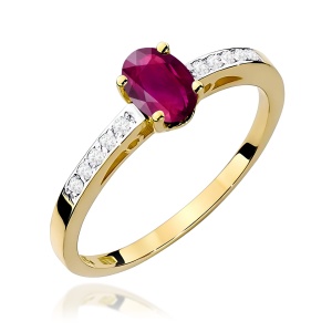 Pierścionek W0067 Rodolit 0,50ct żółte złoto
