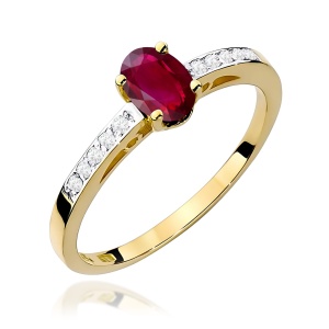 Pierścionek W0067 Rubin 0,60ct żółte złoto