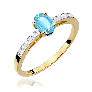 Pierścionek W0067 Topaz Swiss 0,50ct żółte złoto