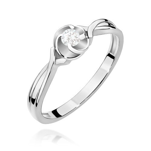 Inel W0329 Diamant de laborator 0,10ct AUR ALB