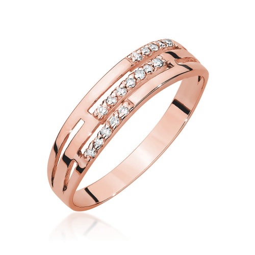 Prsteň W0612 s diamantm ružové zlato (1)