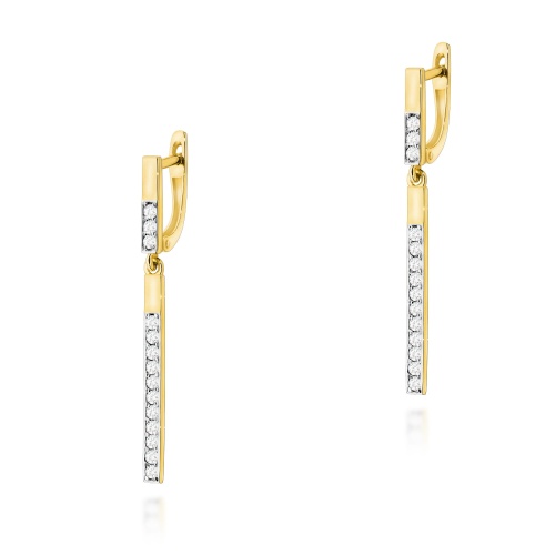 Boucles d’oreilles K0027 avec diamants Or jaune