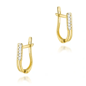 Kolczyki K0028 z diamentami żółte złoto