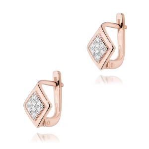 Kolczyki K0052 z diamentami różowe złoto