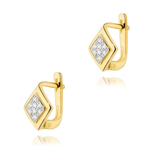 Kolczyki K0052 z diamentami żółte złoto