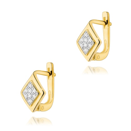 Boucles d’oreilles K0052 avec diamants Or jaune
