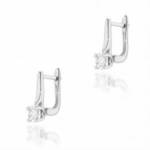 Kolczyki K0065 Diament 2 x 0,08ct białe złoto
