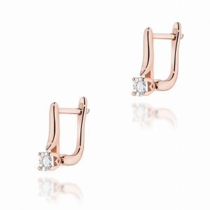 Kolczyki K0065 Diament 2 x 0,03ct różowe złoto