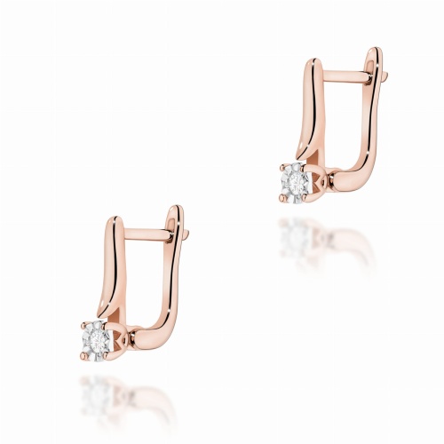 Kolczyki K0065 Diament 2 x 0,03ct różowe złoto