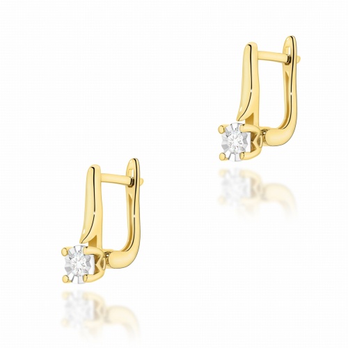 Boucles d’oreilles K0065 Diamant 2 x 0,08ct Or jaune