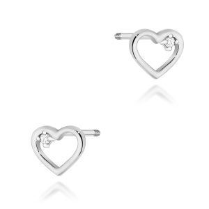 Kolczyki K0079 Diament 2 x 0,005ct białe złoto sztyft zakręcany