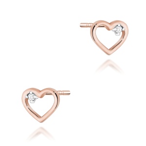 Kolczyki K0079 Diament 2 x 0,005ct różowe złoto