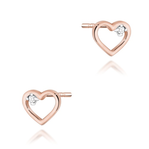 Kolczyki K0079 Diament 2 x 0,005ct różowe złoto