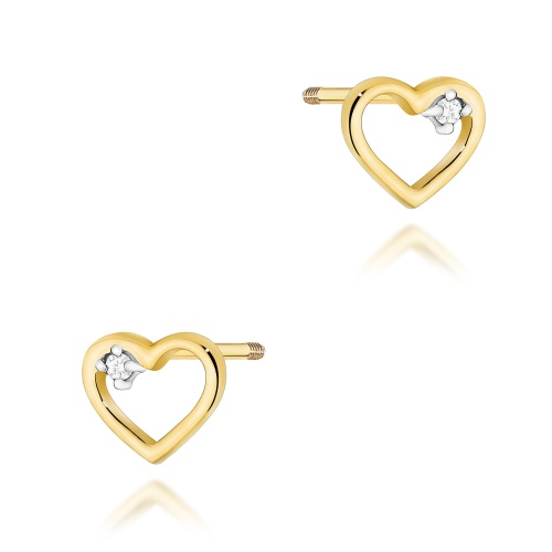 Boucles d’oreilles K0079 Diamant 2 x 0,005ct Or jaune Clou vissé