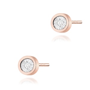 Kolczyki K0081 Diament 2 x 0,08ct różowe złoto
