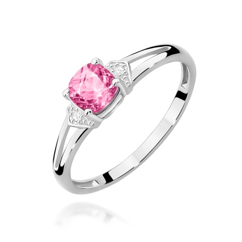 Gyűrű W0039 Rózsaszín topáz 0,65ct Fehér arany