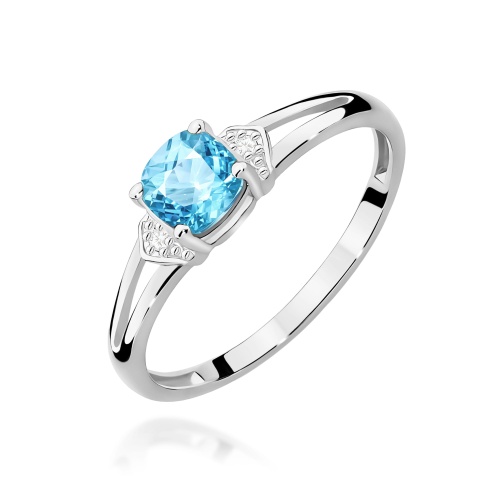 Pierścionek W0039 Topaz Swiss 0,70ct białe złoto 375