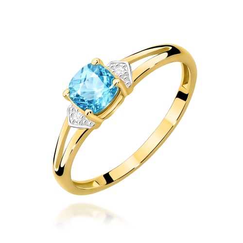 Pierścionek W0039 Topaz Swiss 0,70ct żółte złoto 375