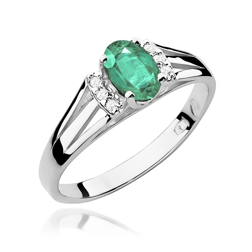 Pierścionek W0005 Szmaragd 0,40ct białe złoto