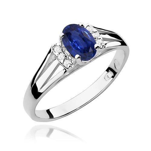 Pierścionek W0005 Szafir 0,70ct białe złoto