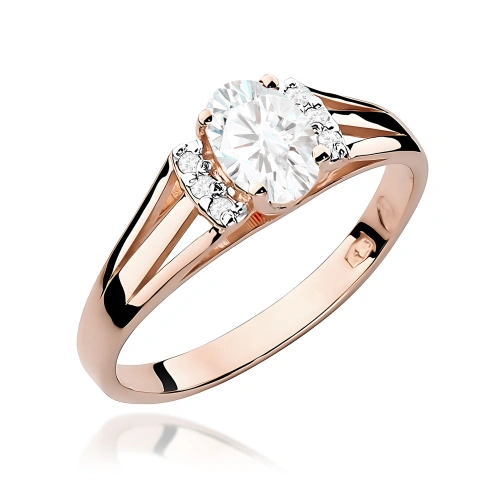 Pierścionek W0005 Diament laboratoryjny 0,40ct różowe złoto