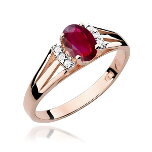 Pierścionek W0005 Rubin 0,60ct różowe złoto