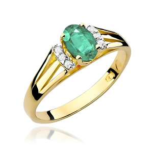 Pierścionek W0005 Szmaragd 0,40ct żółte złoto
