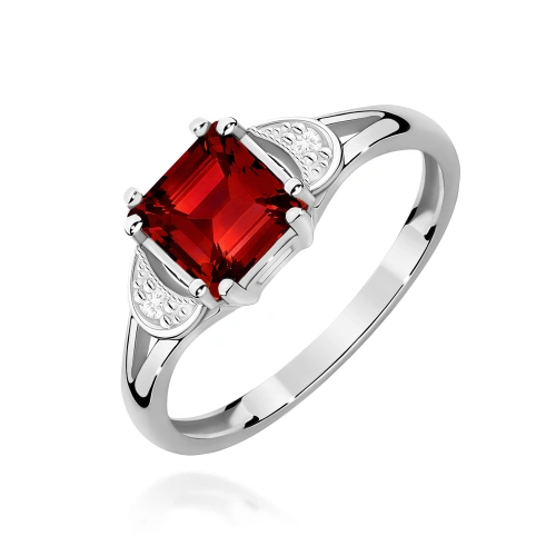 Pierścionek W0040B Granat 1,30ct białe złoto
