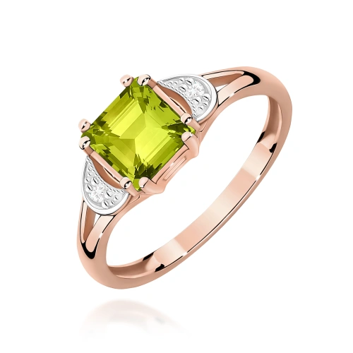 Žiedas W0040B Olivinas 1,10ct Rožinis auksas