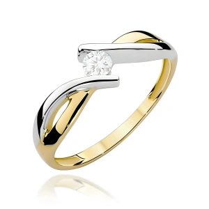 Pierścionek W0191B Diament 0,10ct żółte złoto