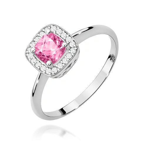 Gyűrű W0514 Rózsaszín topáz 0,65ct Fehér arany