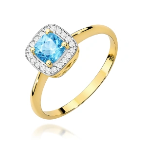 Pierścionek W0514 Topaz Swiss 0,70ct żółte złoto 375
