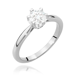 Pierścionek W539 Diament Laboratoryjny 0,70ct białe złoto 375