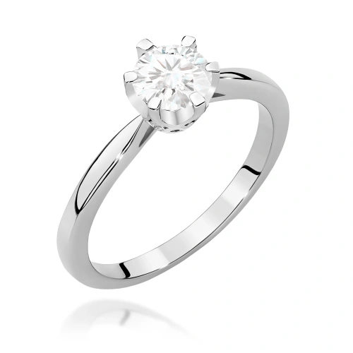 Pierścionek W539 Diament Laboratoryjny 0,70ct białe złoto 375