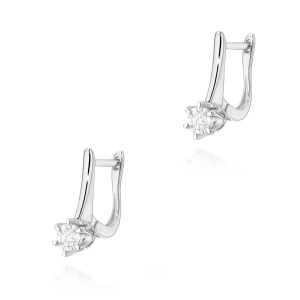 Kolczyki K0582 Diament Laboratoryjny 2 x 0,08ct białe złoto