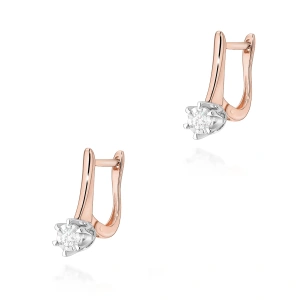 Kolczyki K0582 Diament Laboratoryjny 2 x 0,08ct różowe złoto