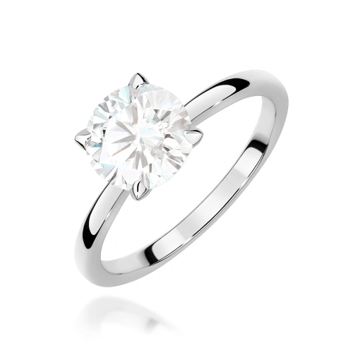 Pierścionek W0687 Diament Laboratoryjny 1,50ct białe złoto 375