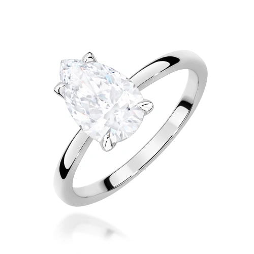 Pierścionek W0689 Diament Laboratoryjny 1,50ct białe złoto 375