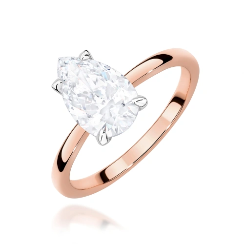Pierścionek W0689 Diament Laboratoryjny 1,50ct różowe złoto