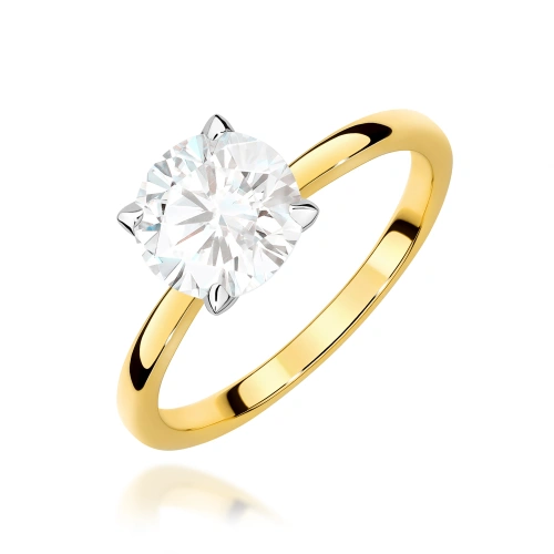 Pierścionek W0687 Diament Laboratoryjny 2,00ct żółte złoto 375