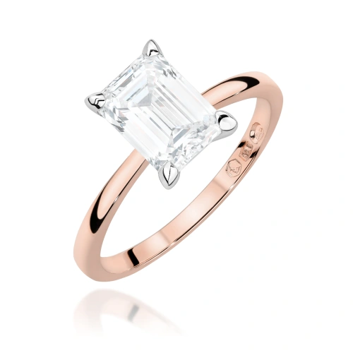 Pierścionek W0691 Diament Laboratoryjny 1,50ct różowe złoto