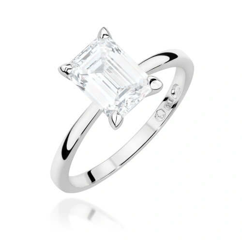 Pierścionek W0691 Diament Laboratoryjny 1,50ct białe złoto 375
