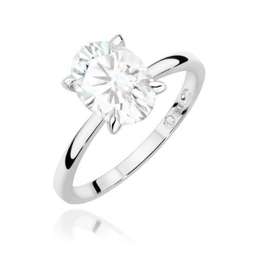 Pierścionek W0688 Diament Laboratoryjny 1,50ct białe złoto 375